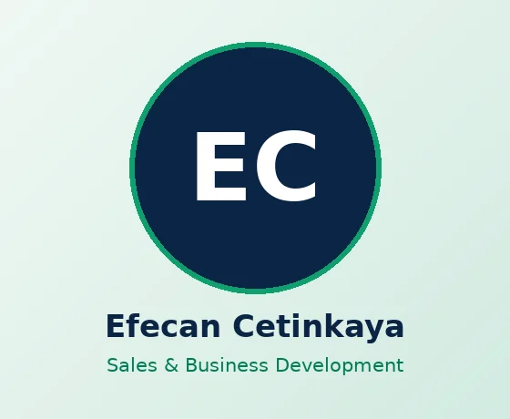 Efecan Cetinkaya — Sales and Business Development Manager
