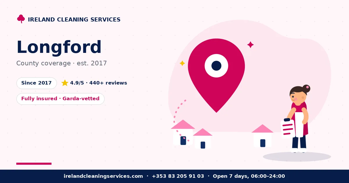 Cleaning and property services in County Longford — Ireland Cleaning Services coverage