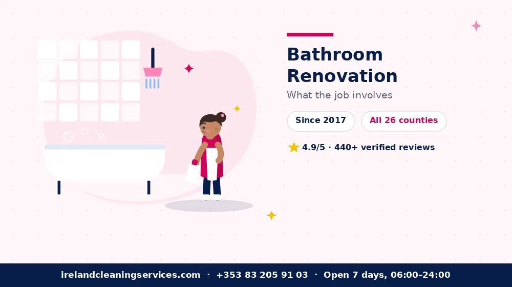 Bathroom Renovation in Ireland — detailed view of the work Ireland Cleaning Services carries out
