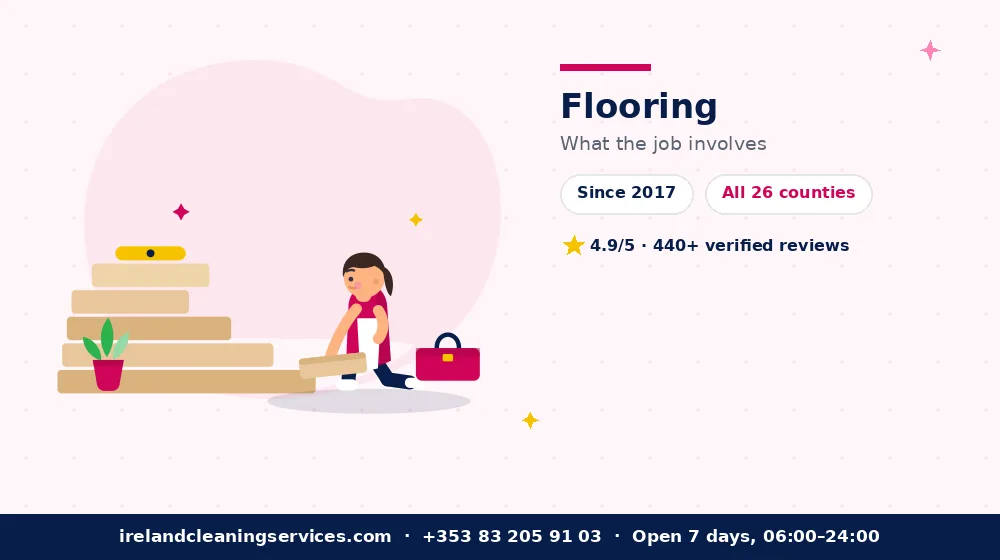 Herringbone Flooring in Ireland — detailed view of the work Ireland Cleaning Services carries out