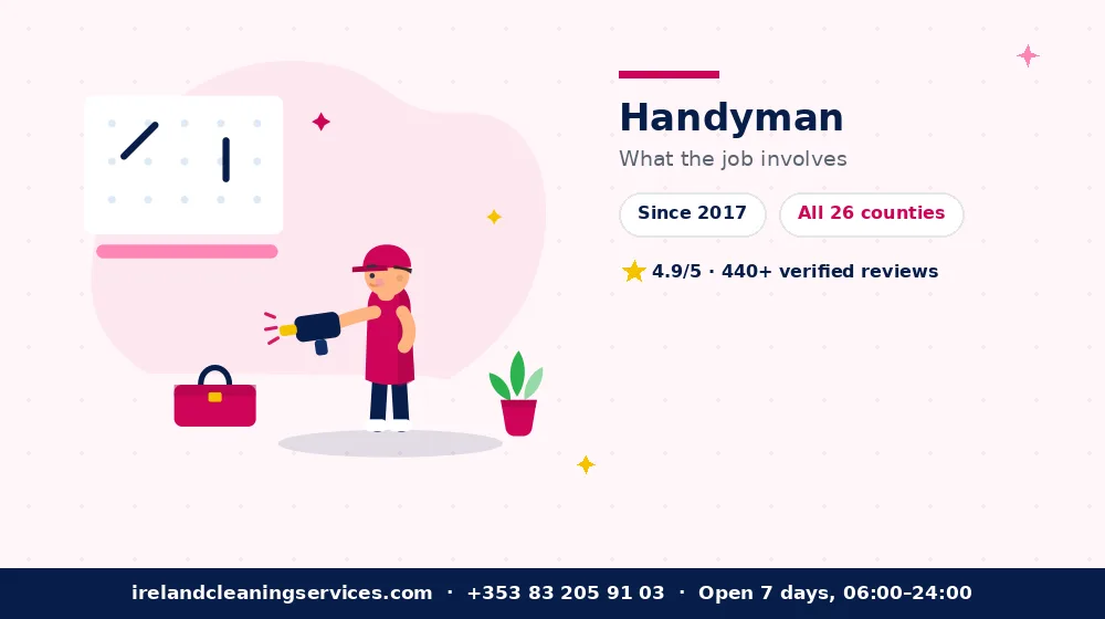 Handyman in Dublin — detailed view of the work Ireland Cleaning Services carries out