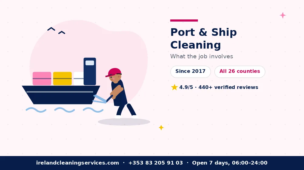 Port & Ship Cleaning in Ireland — detailed view of the work Ireland Cleaning Services carries out