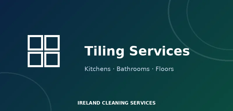 Tiler laying kitchen floor tiles in an Irish home